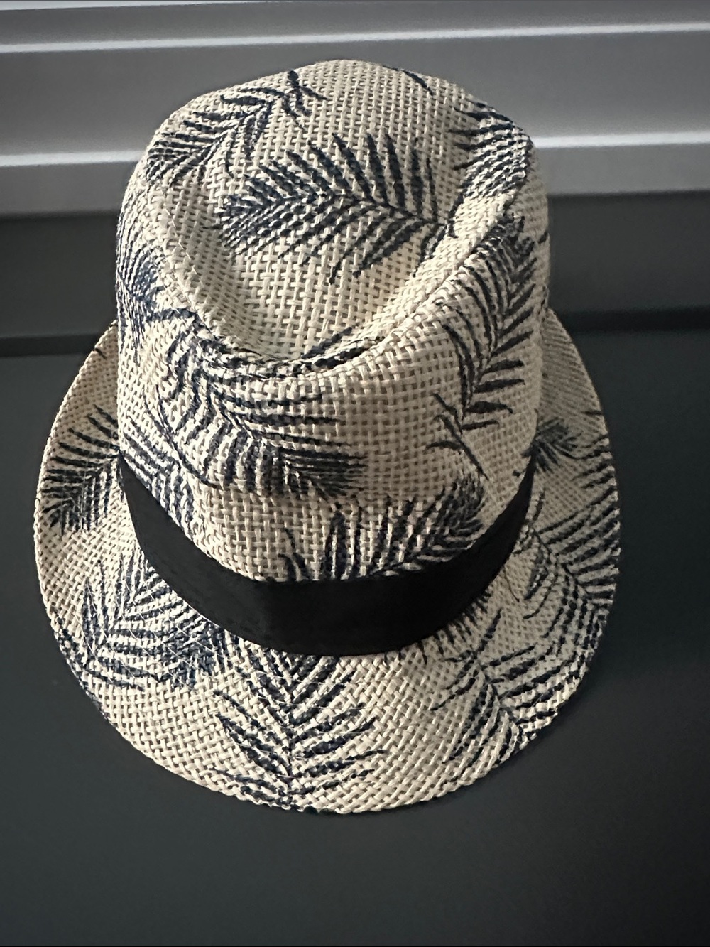 Tropical Leaf Straw Fedora Hat